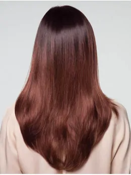 Unique Auburn Straight Synthetic Long Wigs