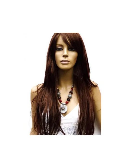 Ideal Auburn Lace Front Remy Human Hair Long Wigs