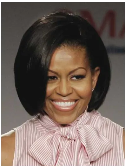 Chin Length Straight Full Lace Black Bobs Michelle Obama