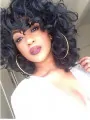 10 inch Black Curly Capless Synthetic African American Wigs