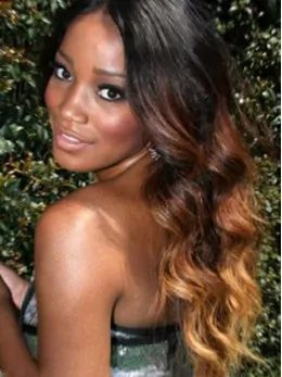 24  inches Wavy Lace Front Black to Brown 100 per Indian Remy Hair Ombre Wigs 
