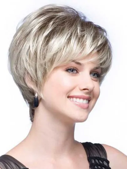 Exquisite Wavy Short Synthetic Grey Wigs