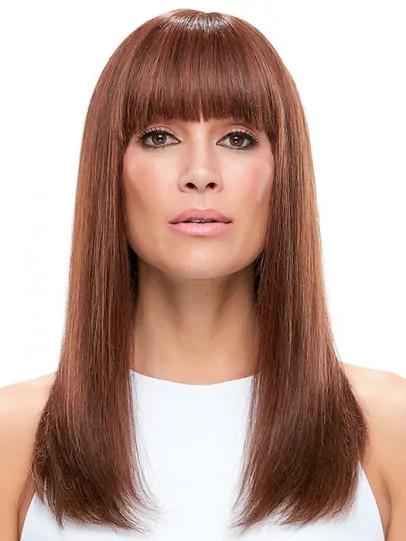 Gorgeous 18 inch Straight With Bangs Human Hair Wigs