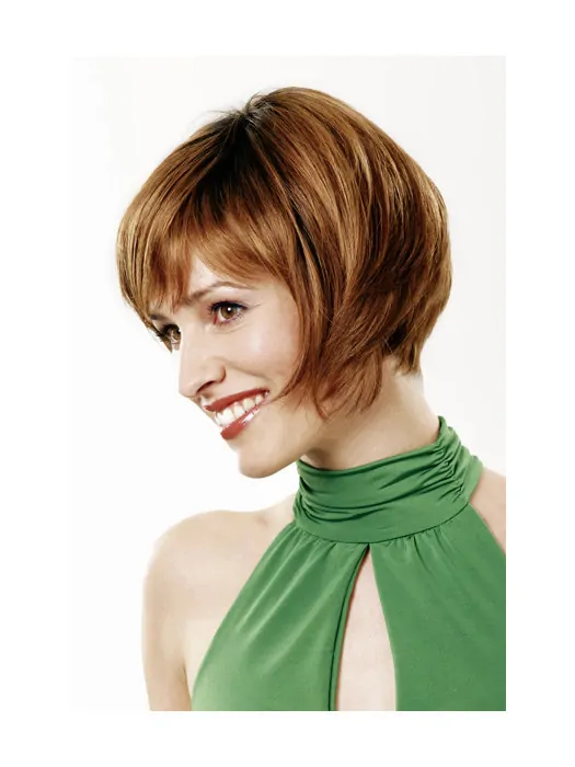 Monofilament Synthetic 9 inch Straight Ombre/2 tone Chin Length Wigs Bob Style