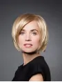Monofilament Synthetic 10 inch Straight Blonde Chin Length Wig Bob