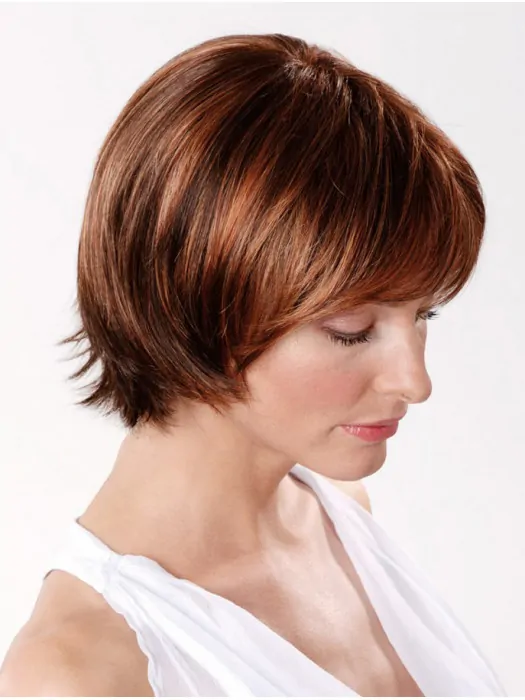 Lace Front Synthetic 10 inch Straight Copper Chin Length Fashion Bob Wigs