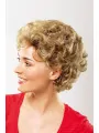 Capless 8 inch Curly Short Blonde Synthetic Classic Womens Wigs