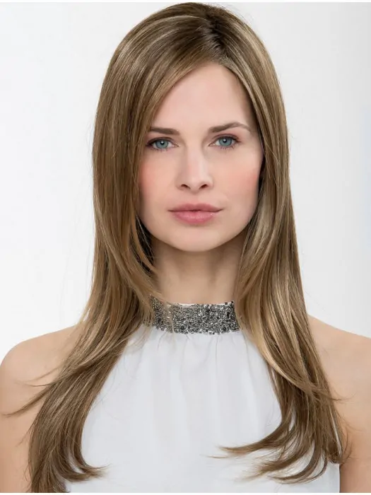 Straight Ombre/2 tone 18 inch Without Bangs Capless Synthetic Ladies Long Wig