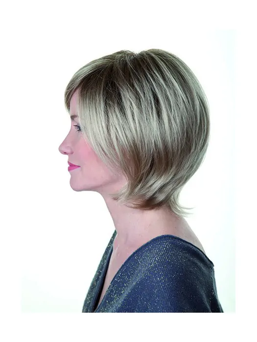 Bobs 10 inch Straight Blonde Synthetic Monofilament Medium Length Hairstyles