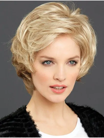 6 inch Wavy Convenient Synthetic 100 per Hand-tied Wigs