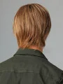 8 inch Straight Brown With Bangs Men Wigs