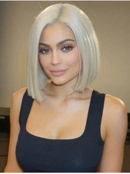 Synthetic Straight 9 inch Grey Medium Lace Front Without Bangs Wigs