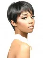 Pleasing Black Straight Cropped African American Wigs