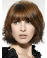 Brown Cool Straight Synthetic Medium Wigs