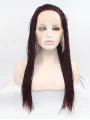 Long Auburn Without Bangs 24 inch Lace Front Curly Synthetic Wigs