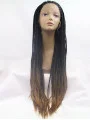 Long Ombre/2 Tone Without Bangs 30 inch Lace Front Curly Synthetic Wigs