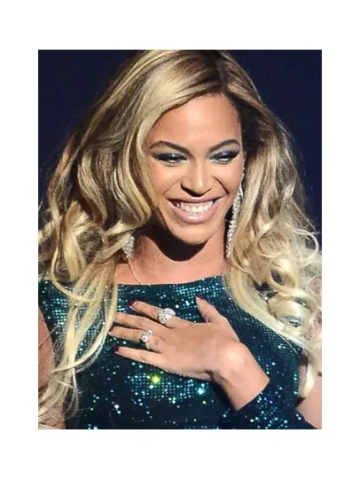 Charming Beyonce 22 inches Wave Remy Human Hair Lace Wig