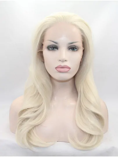 20 inch Wavy Blonde Layered Synthetic Lace Front Long Wigs
