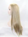 24 inch Straight Blonde Without Bangs Synthetic Lace Front Long Wigs