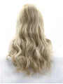 19 inch Curly Ombre/2 Tone Without Bangs Synthetic Lace Front Long Wigs