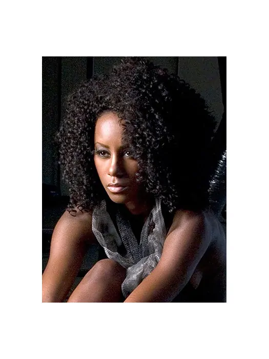 Brown Curly Synthetic Tempting Medium Wigs