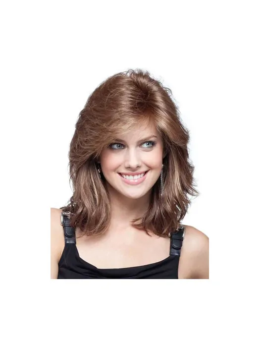 Remy Human Hair Shoulder Length Lace Front Trendy Wigs For Cancer