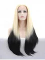 Without Bangs Ombre/2 Tone 30 inch Straight Long Lace Front Synthetic Wigs