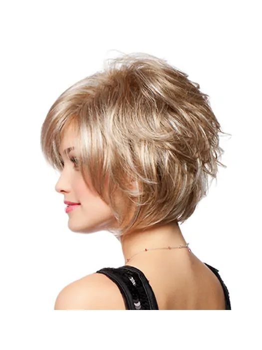 Graceful Blonde Curly Short Lace Wigs