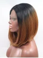 Synthetic Ombre/2 Tone 12 inch Straight Lace Front Bobs Chin Length Wigs