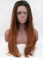 Synthetic Ombre/2 Tone 26 inch Wavy Lace Front Layered Long Wigs
