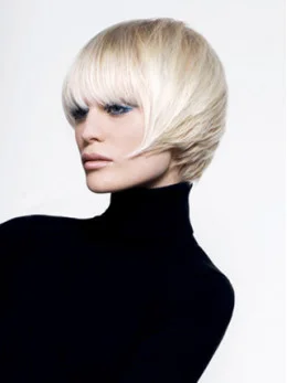 Young Fashion Platinum Blonde Short Bobs Straight Wigs
