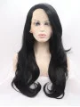 Synthetic Lace Front 27 inch Wavy Black Layered Long Wigs