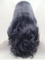 Synthetic Lace Front 28 inch Curly Ombre/2 Tone Without Bangs Long Wigs