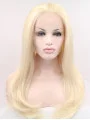Synthetic Lace Front 18 inch Wavy Blonde Without Bangs Shoulder Length Wigs