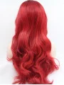 Synthetic Lace Front 27 inch Wavy Red Layered Long Wigs