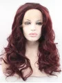 Synthetic Lace Front 18 inch Curly Auburn Without Bangs Long Wigs