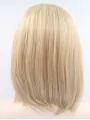 12 inch Straight Blonde Without Bangs Synthetic Chin Length Lace Front Wigs