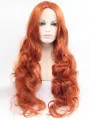 30 inch Curly Copper Without Bangs Synthetic Long Lace Front Wigs