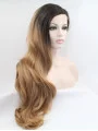 30 inch Wavy Ombre/2 Tone Without Bangs Synthetic Long Lace Front Wigs