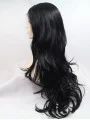 30 inch Curly Black Layered Synthetic Long Lace Front Wigs