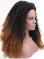 20 inch Kinky Ombre/2 Tone Without Bangs Synthetic Long Lace Front Wigs