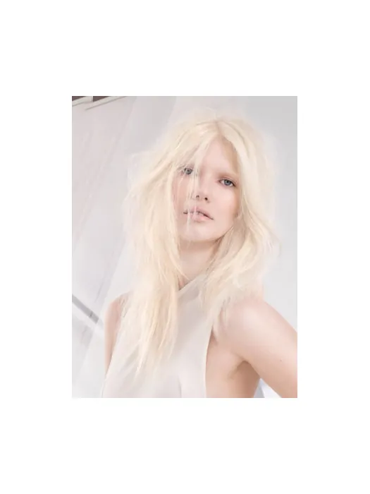 Young Fashion Platinum Blonde Long Style Straight Lace Front Wigs