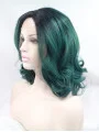 Synthetic Shoulder Length Ombre/2 Tone Lace Front 15 inch Without Bangs Curly Wigs