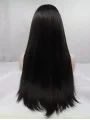 Synthetic Long Black Lace Front 30 inch Without Bangs Straight Wigs