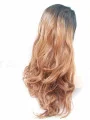Synthetic Long Ombre/2 Tone Lace Front 18 inch Without Bangs Curly Wigs