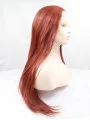 Synthetic Long Auburn Lace Front 32 inch Layered Straight Wigs