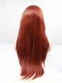 Synthetic Long Auburn Lace Front 32 inch Layered Straight Wigs