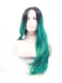 Layered 29 inch Wavy Ombre/2 Tone Long Lace Front Synthetic Wigs