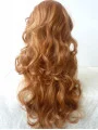 Without Bangs 21 inch Curly Blonde Long Lace Front Synthetic Wigs