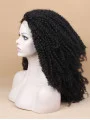 Without Bangs 17 inch Kinky Black Shoulder Length Lace Front Synthetic Wigs